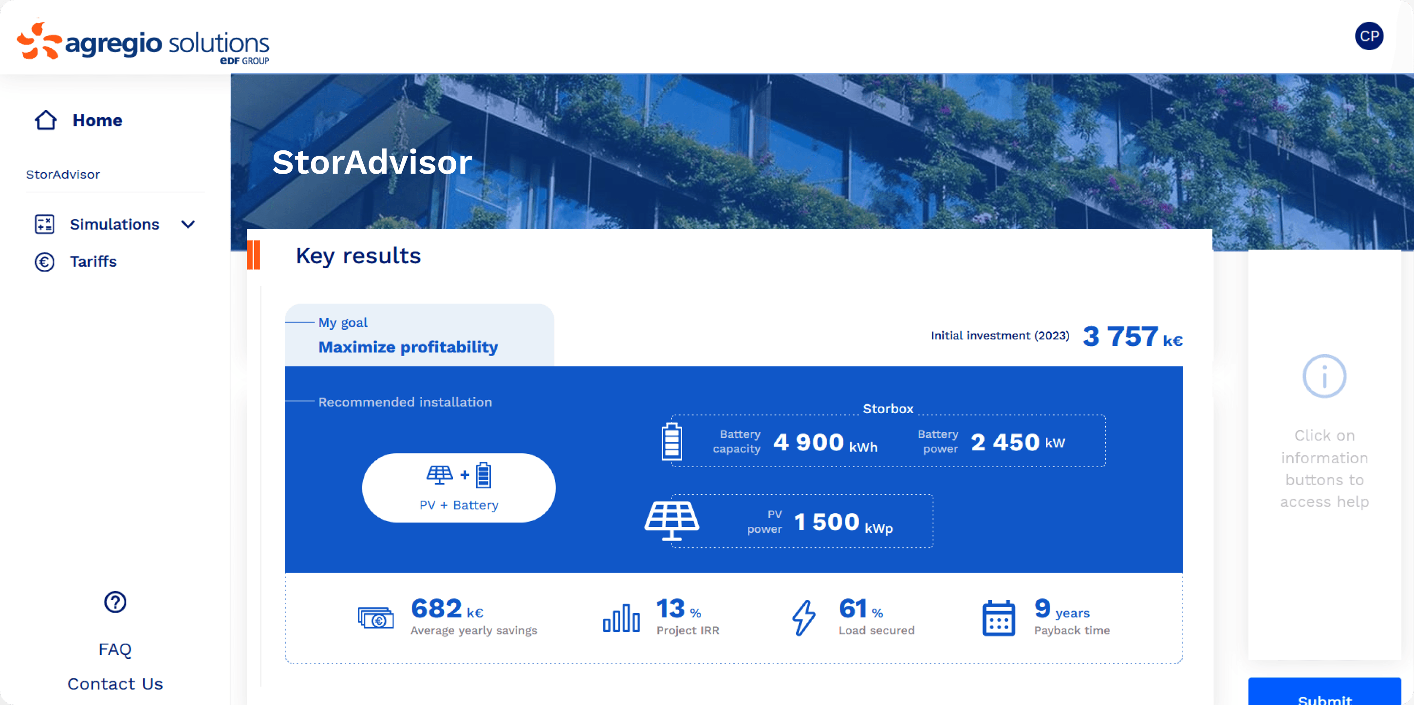 Screenshot of the StorAdvisor product